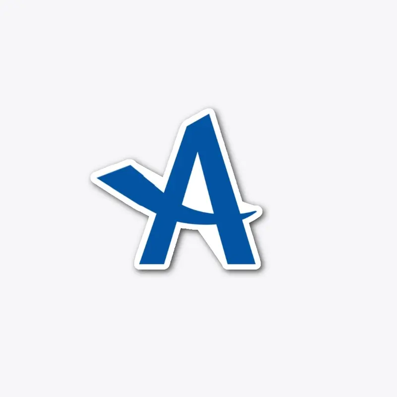 Blue 'A' sticker with White background